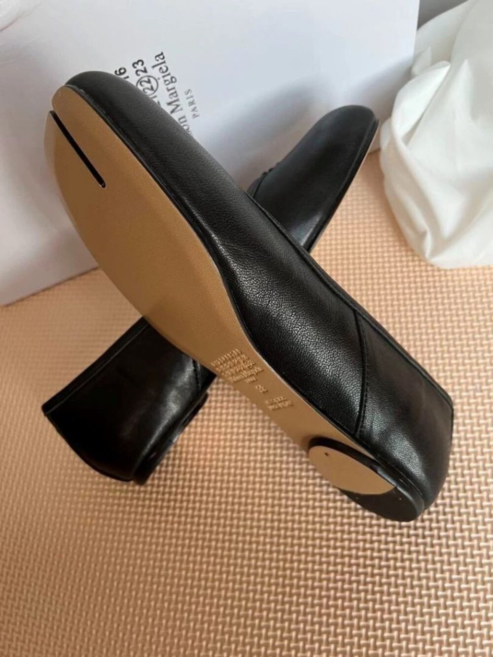 Maison Margiela Tabi Ballet Flats Shoes 39 25cm Split Toe Leather Japan good - Picture 4 of 7